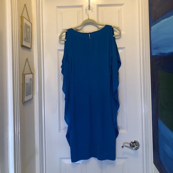 Muse Blue Cocktail Flare Sleeve Dress Size 4 NWT - Picture 7 of 8
